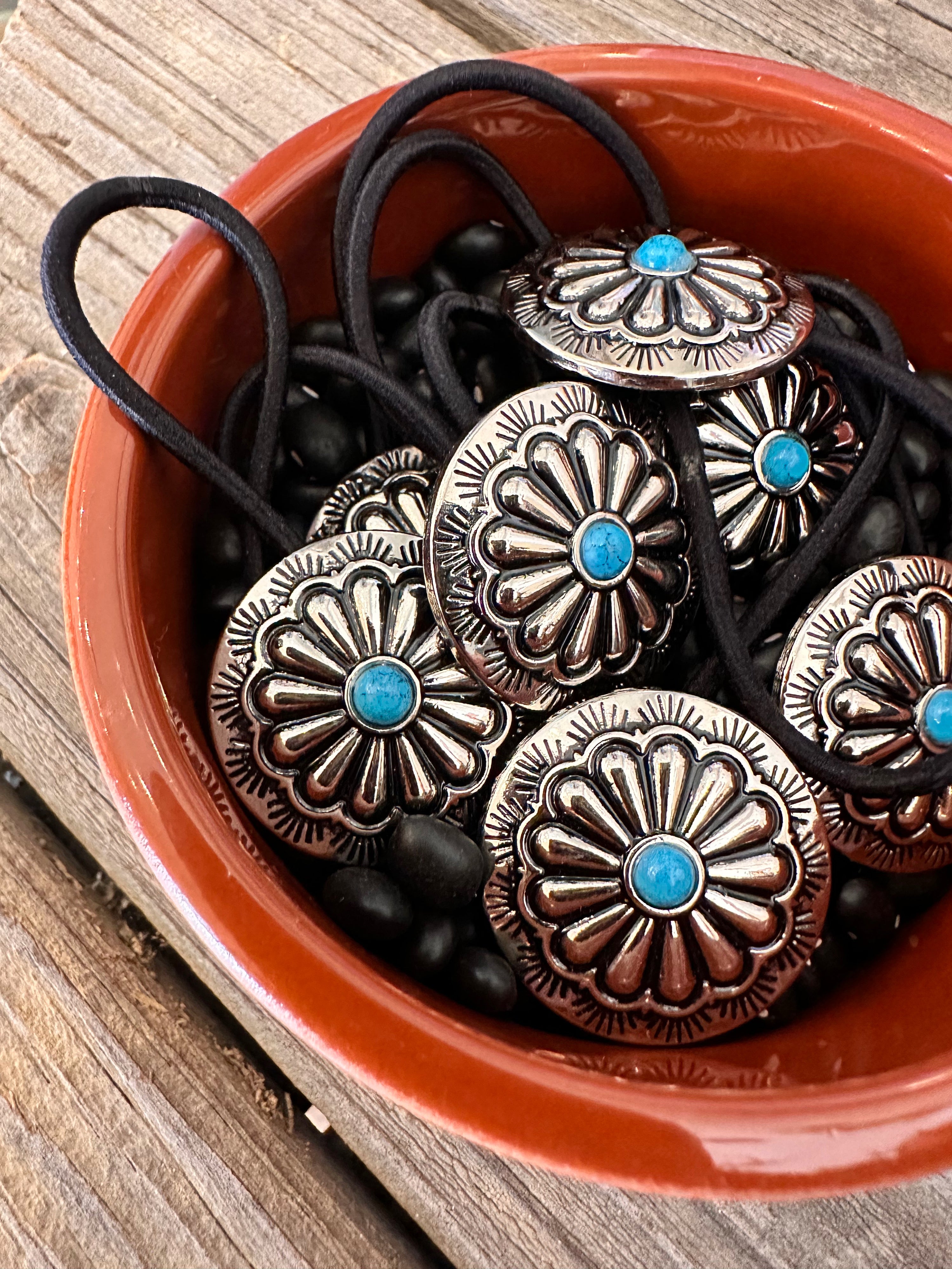 Turquoise Concho Hair Tie