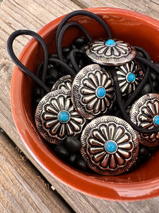 Turquoise Concho Hair Tie