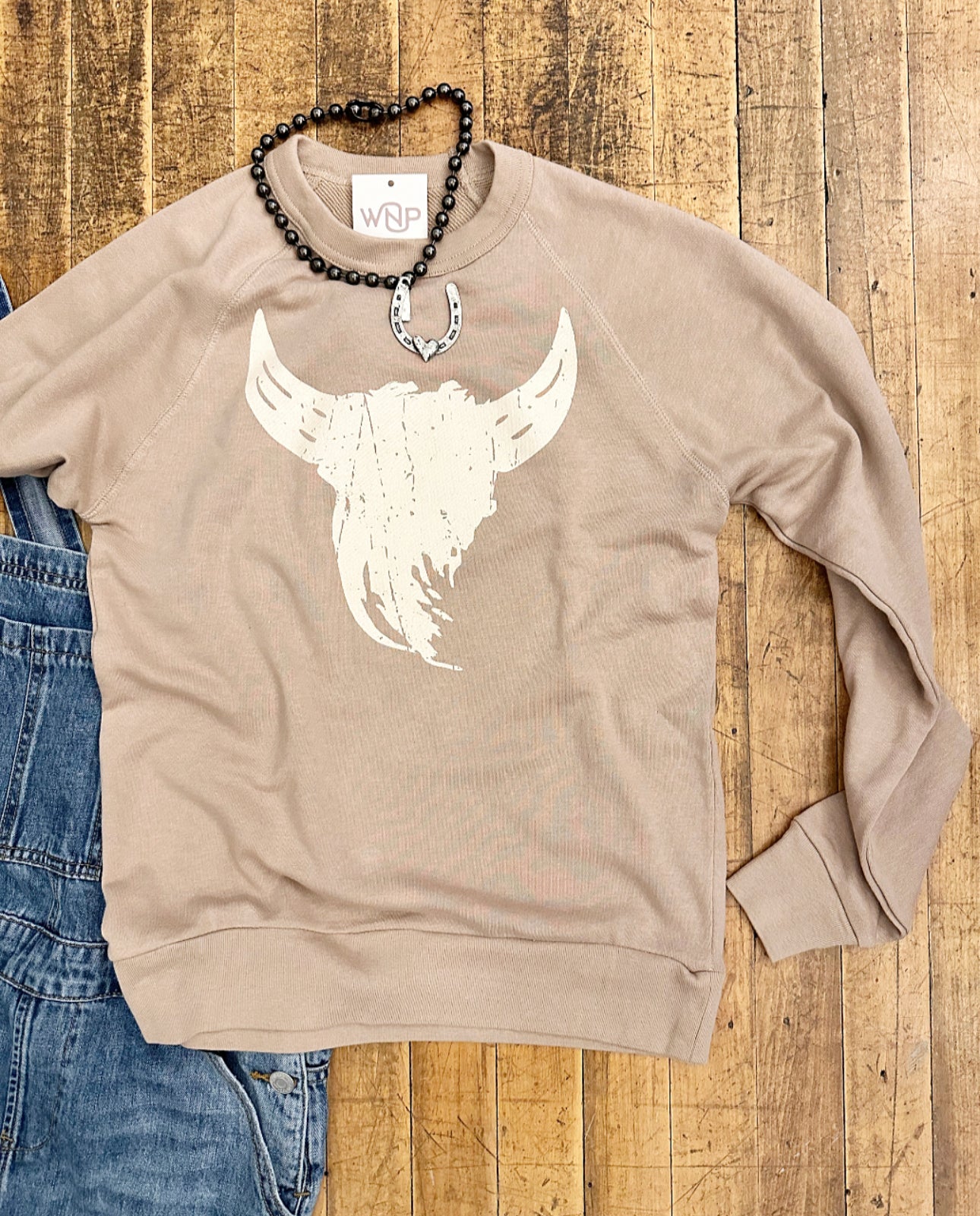 Tan-Original Bison Crew Sweatshirt