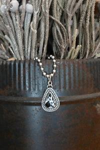 Sterling Silver + White Buffalo Turquoise Teardrop Pendant