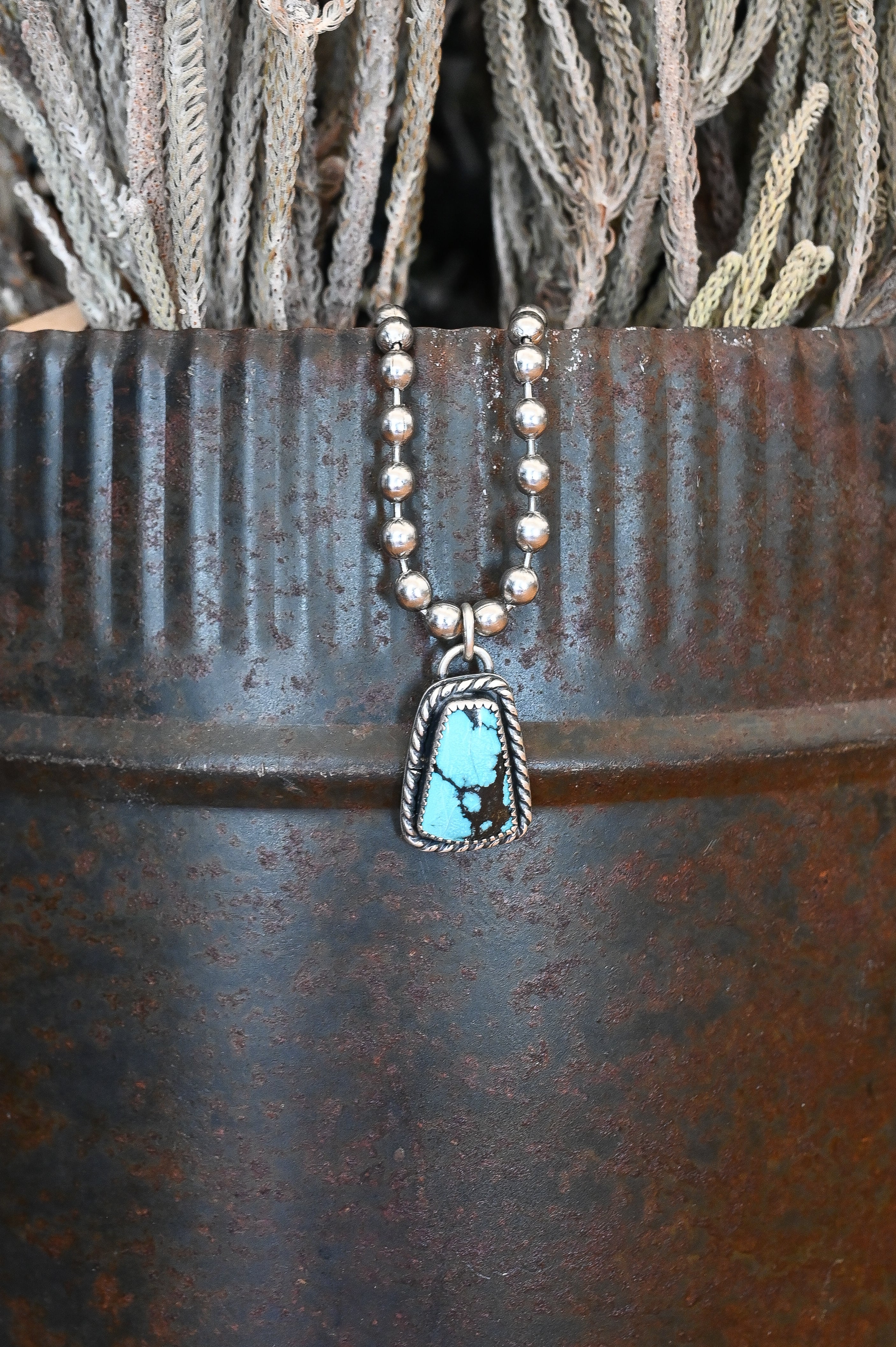 Sterling Silver + Turquoise Trapezoid Pendant