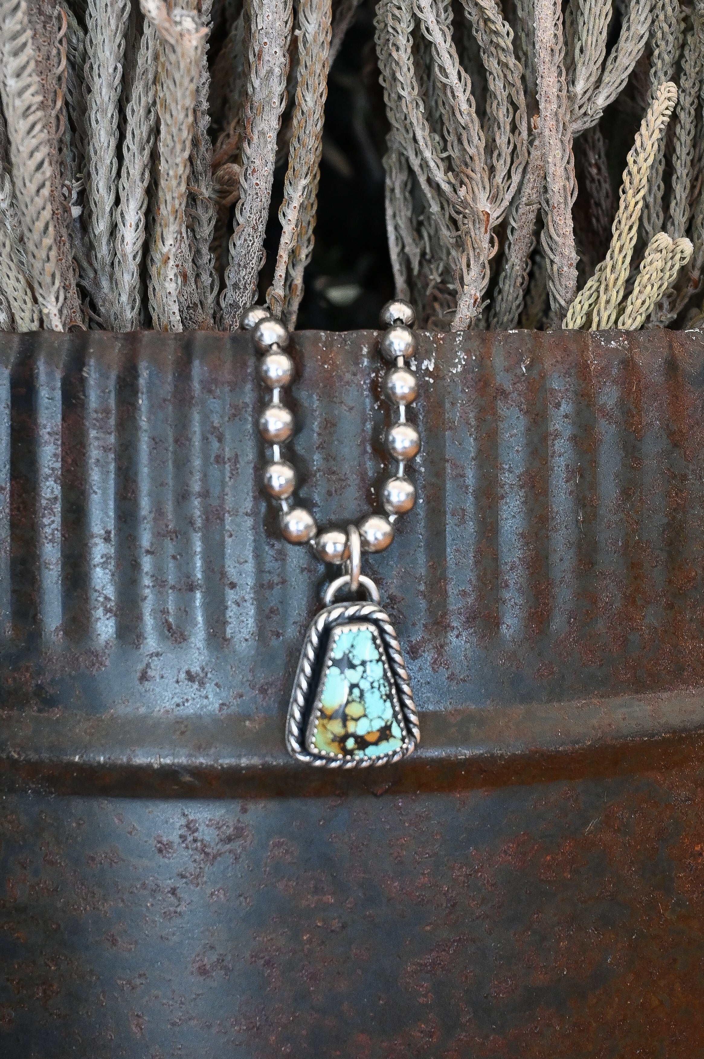 Sterling Silver + Turquoise Trapezoid Pendant