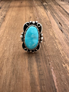 Size 9 Traveler Turquoise Ring