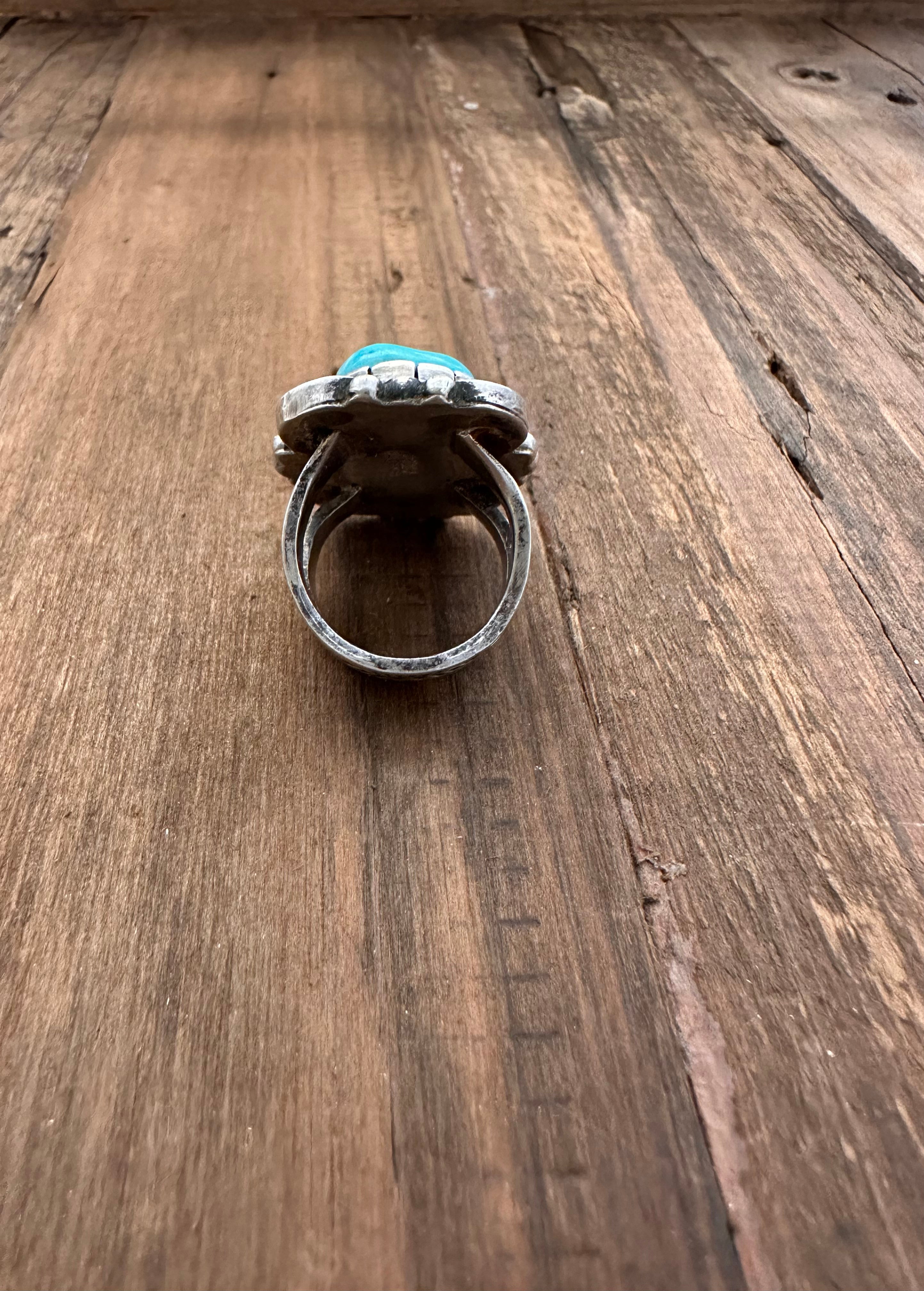 Size 9 Traveler Turquoise Ring