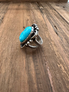 Size 9 Traveler Turquoise Ring