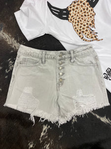 White-wash Summer Distressed Short