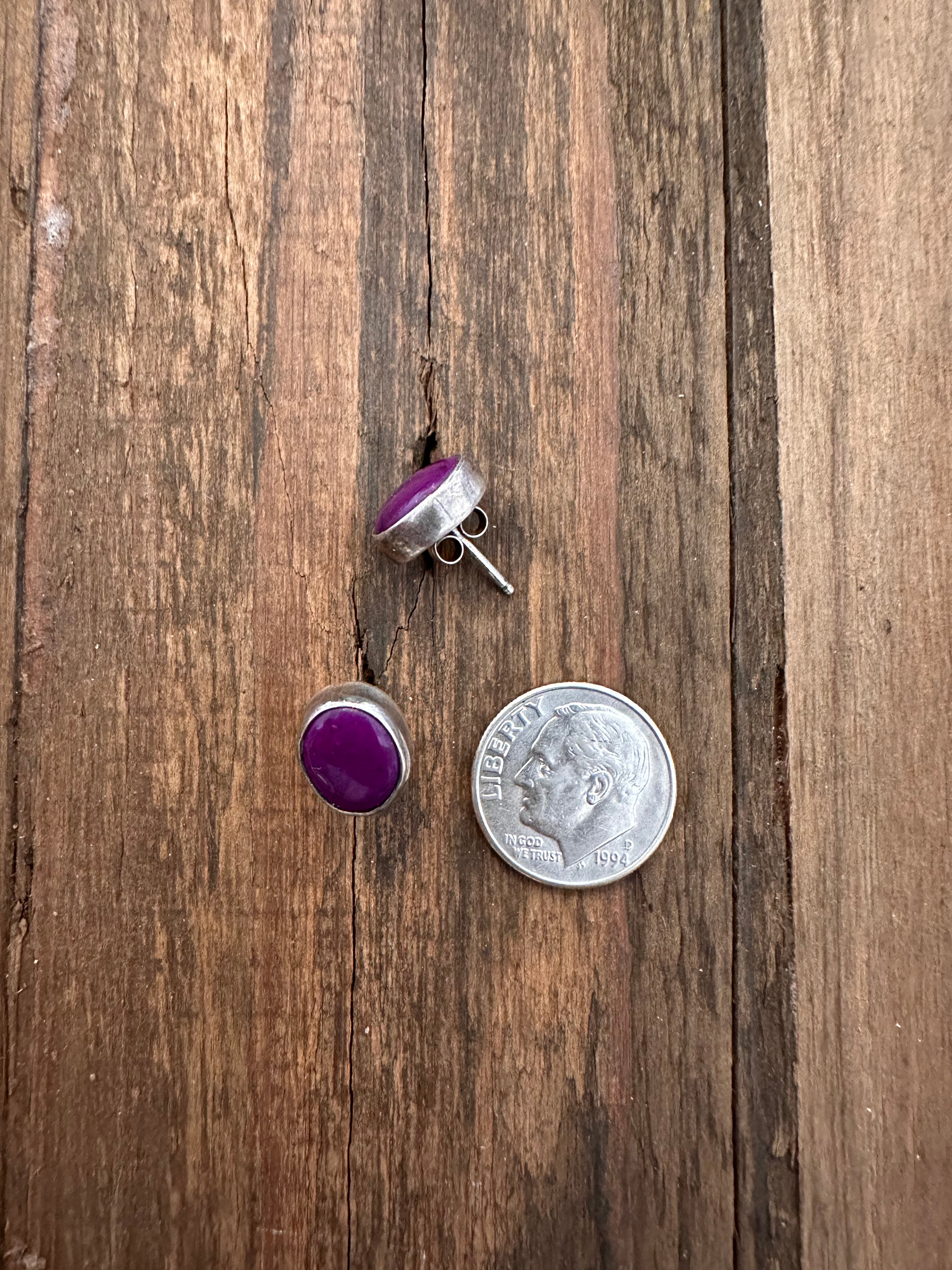 Oval Purple Mojave Studs