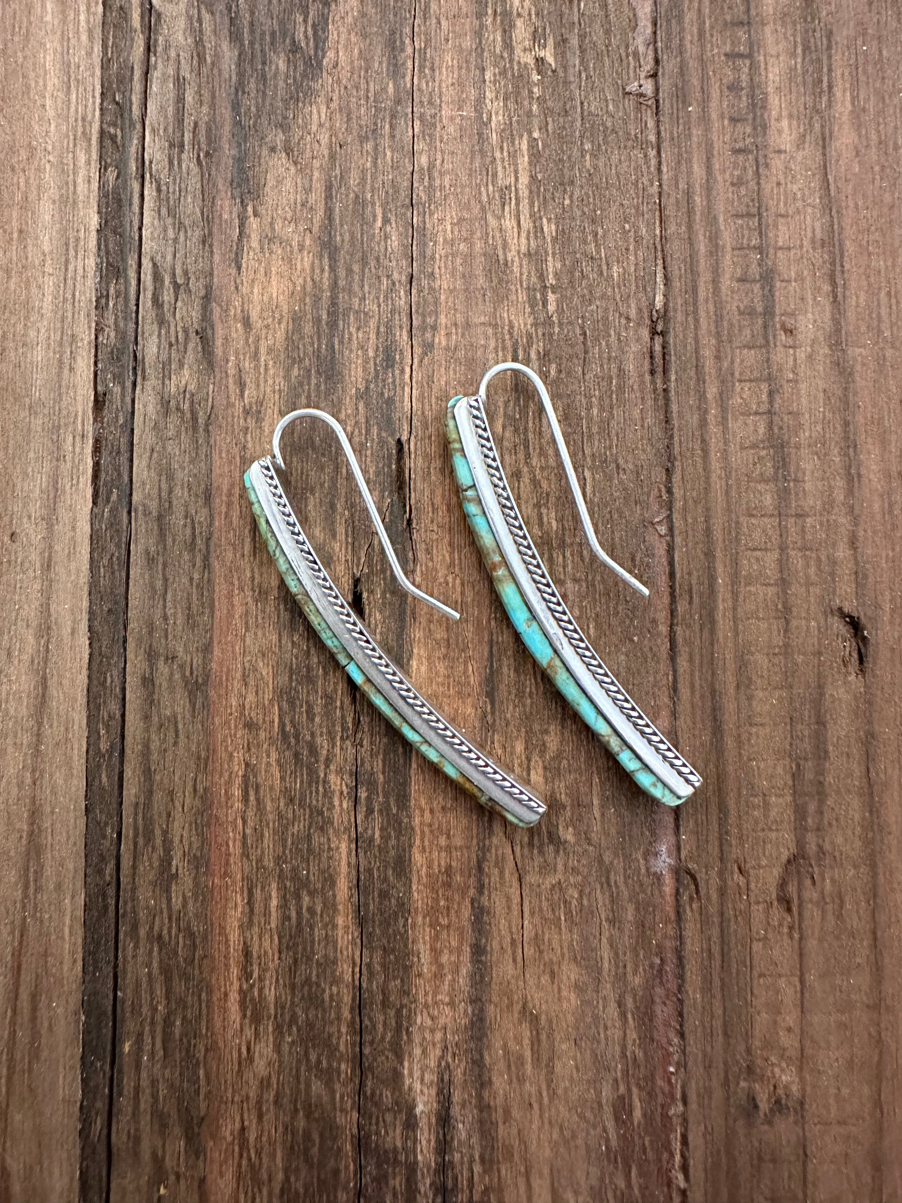 Long Bar Turquoise Earrings